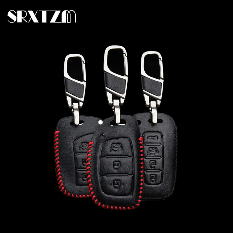 Чехол из искусственной кожи для автомобильного смарт ключа Hyundai I40 I30 IX25 IX35 Tucson Verna