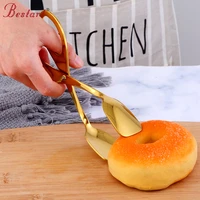 1pc buffet clip stainless steel kitchen tongs gold bread snack dessert pastry scissors clip food serving tong baking bbq tools