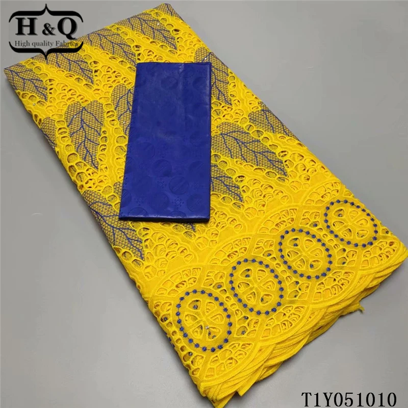 

H&Q soft high quality african tulle lace fabric french bazin prom dress nigerian party gown swiss cotton 2.5Yards+2.5Yards bazin