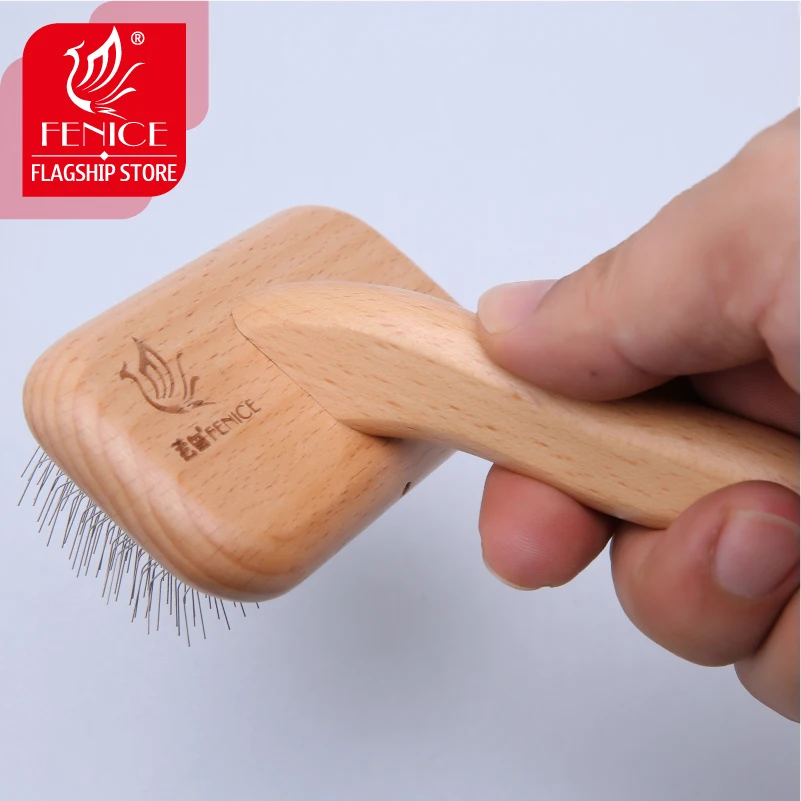 Деревянная щетка для собак и кошек Fenice щётка удаления ковриков запутывания