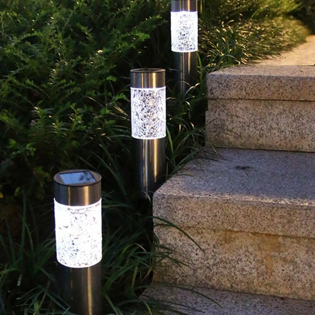 

Solar Lawn Light Mosaic Outdoor Ground Plug Stainless Steel LED Night Light Waterproof Decorative Garden Landscape Lamp