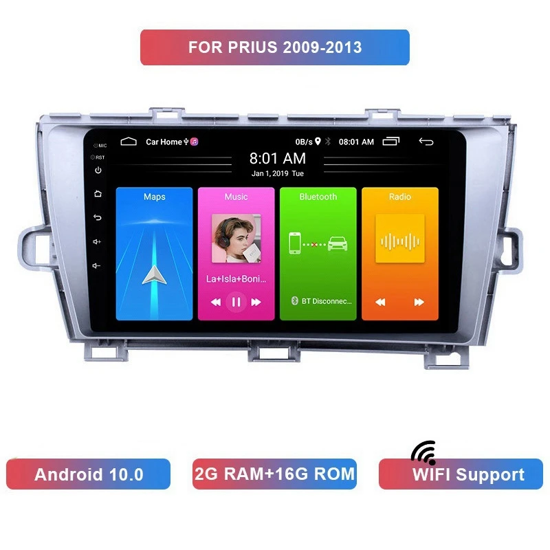 

Автомобильный MP5-плеер 9 дюймов, 2 Din, Android 10,0, стерео радио 2 + 16 ГБ, Wi-Fi, Bluetooth, GPS-навигация для Toyota Prius 2009-2013