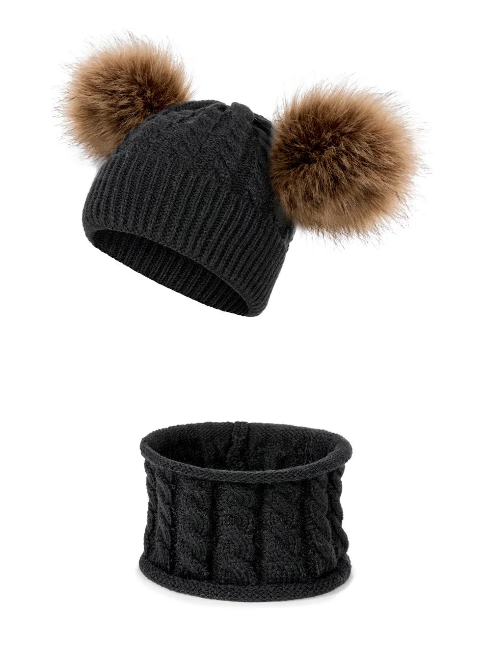 YEABIU, милый осенне-зимний детский костюм с шапкой и шарфом модная теплая зимняя вязаная шапка для мальчиков и девочек, шарфы, хлопковый Детский комплект с шапкой и шарфом