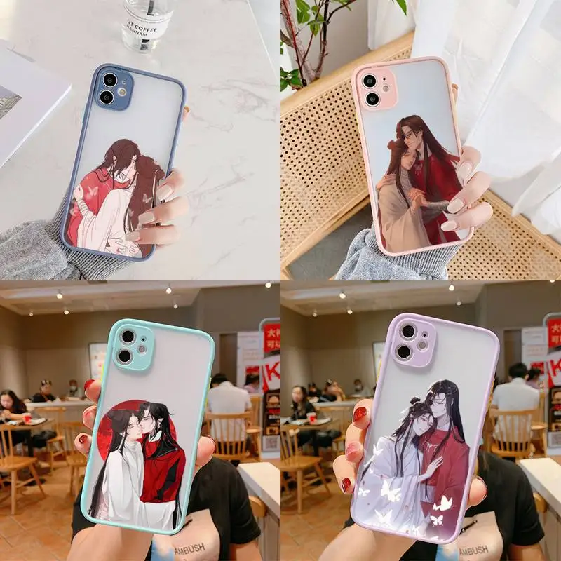 

Aesthetic Chinese style Tian Guan Ci Fu Phone Case Matte Bumper For iphone 12 mini 11 Pro Max X XS Max XR 7 8 Plus Cover