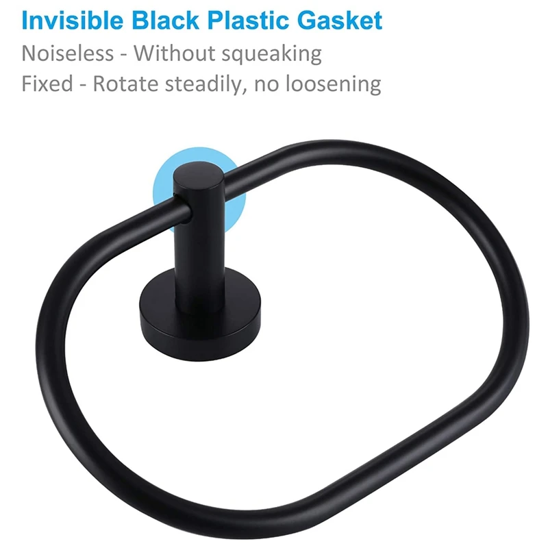 

Bathroom Towel Holder,Contemporary Stainless Steel Storage with Oval Hand Towel Ring, Toilet Paper Holder Wall Mounted