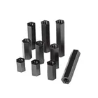 50 шт. 20 шт. черные нейлоновые прокладки M2 M2.5 M3 M4 * L черные нейлоновые шестигранные прокладки