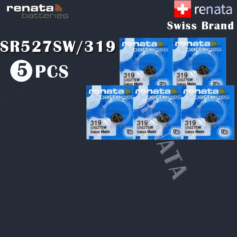 5X 100% оригинальный новый renata 319 Серебряная оксидная батарея для часов долговечная
