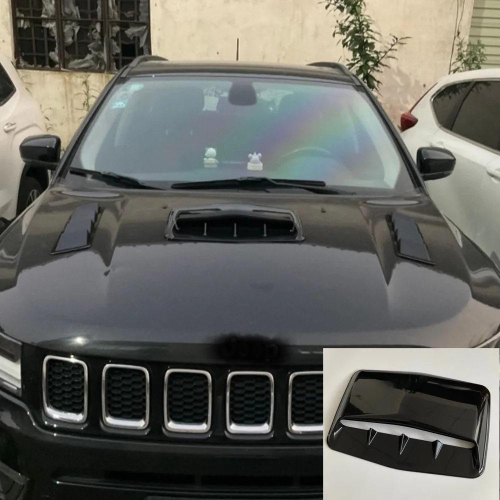 

Universal Hood Scoop Cover GLOSS BLACK Universal Car Vent Decorative Air Flow Intake Bonnet Hood Scoop Cover 43*30*5cm