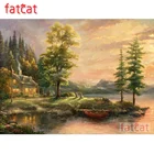 FATCAT Сельский природный пейзаж дом 5d diy алмазная живопись полная квадратная Алмазная вышивка Стразы круглые наборы Декор AE2614