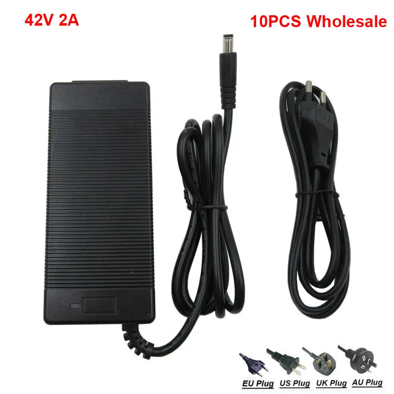 10 шт./лот 42 в 2A DC XLR GX16 RCA зарядное устройство используемое для 36 вольт 10S литий