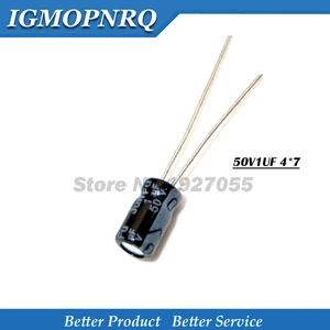 Алюминиевый электролитический конденсатор 50 шт.лот 50 в 1 мкф 4*7 мм 1 мкФ Ф 50 в 4x7 50 В1 4*7
