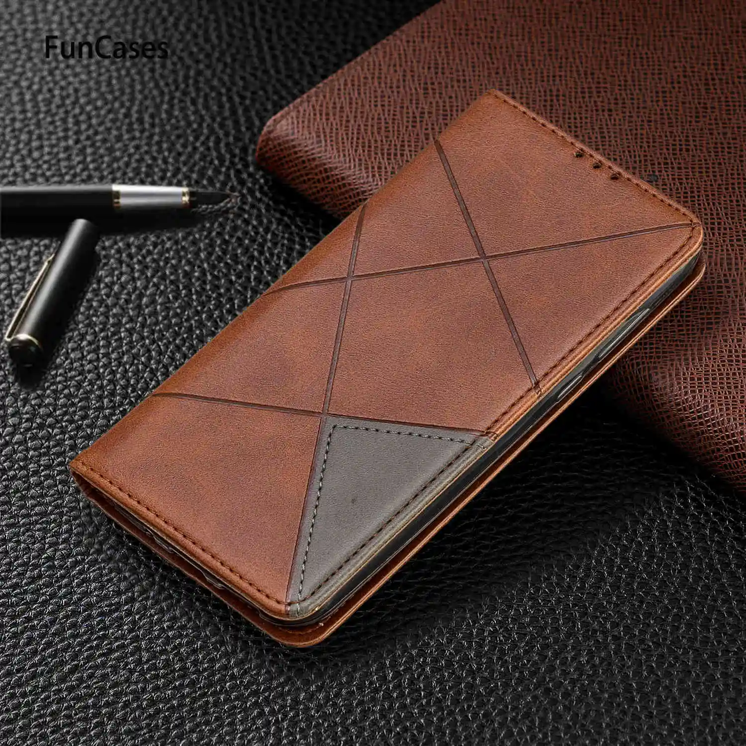 Чехлы для телефонов Huawei Y7 Prime 2019 geometrie Caso s Pro Enjoy 9 Y5 Y6 Y9 PU кожаный флип чехол