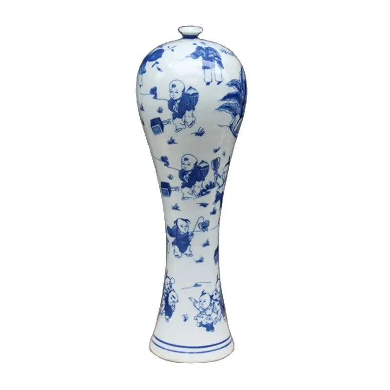 

Chinese Jing Dezhen Unique Style Blue And White Porcelain Vase