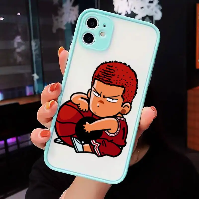

Slam dunk anime manga basketball Phone Cases Matte Transparent for iPhone 7 8 11 12 s mini pro X XS XR MAX Plus cover funda