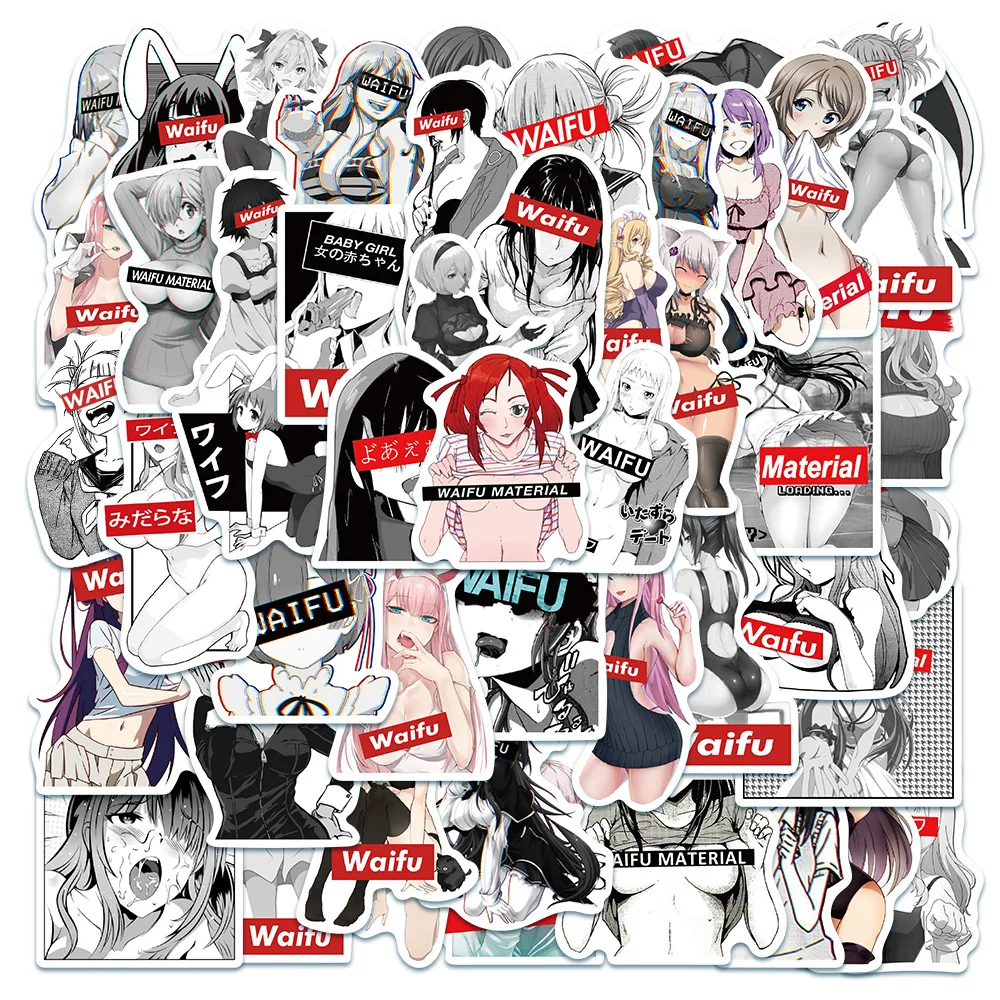 50 шт. сексуальная девушка Ahegao Waifu наклейки для блокноты канцелярские товары