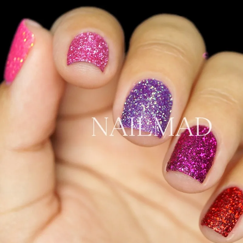 12 коробок лазерный блеск для ногтей блестки Флуоресцентная акриловая пудра