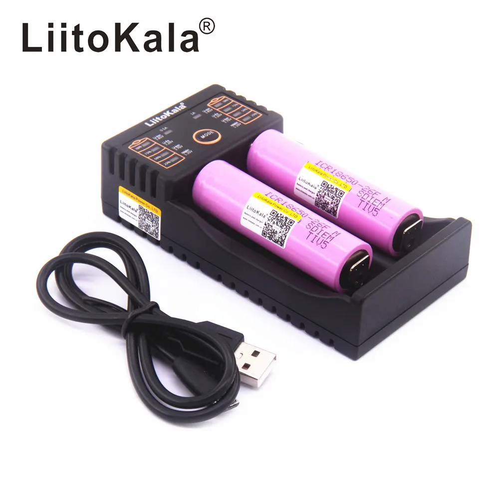Умное зарядное устройство LiitoKala USB 26650 18650 AAA AA + 2 шт. аккумуляторов 3 7 в 2600