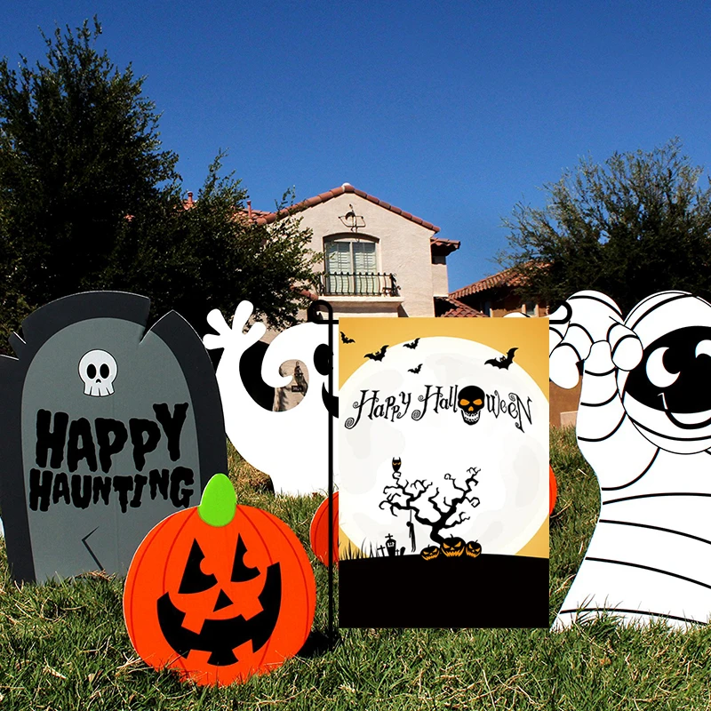 

Flagnshow Halloween Garden Flags and Banner 12x18 Inch Polyester Hallowmas Halloween Decorations For Home