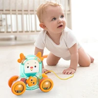 baby learning walking climb toys walker hand push childrens cart toy single pole pusher car ringing bell sticking tongue out
