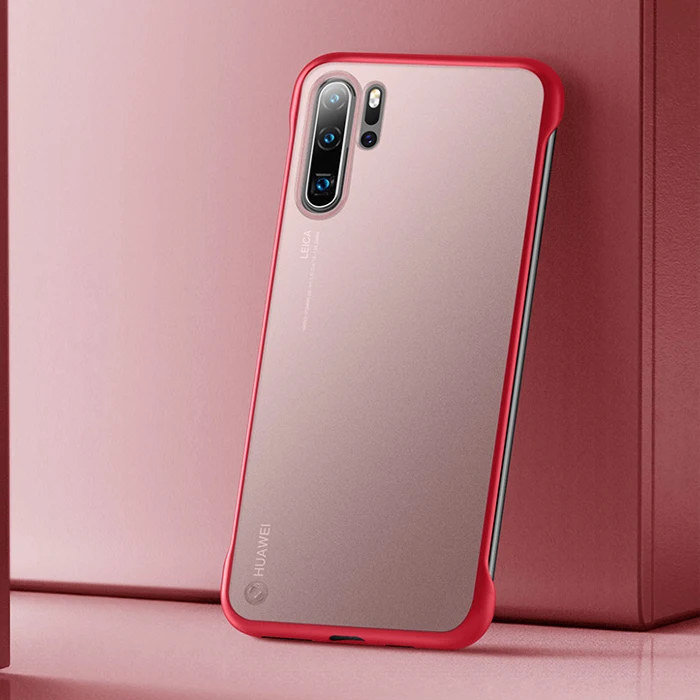 Матовый чехол без оправы для huawei P20 P30 Lite Pro Чехол для huawei Honor 20 mate 20 Pro Чехол для huawei Nova 4 5 Чехол прозрачный - Цвет: Red