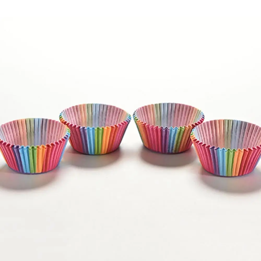 

100Pcs Colorful Rainbow Paper Cake Cupcake Liners Party Baking Muffin Cup Case