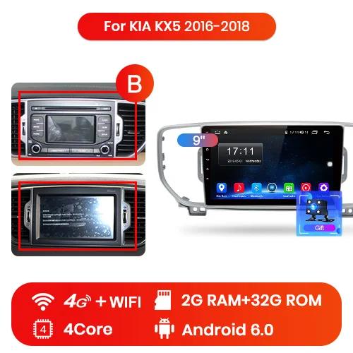 4G (2GB 32GB) B Junsun V1 2 ГБ+ 32 ГБ, Android 9,0 DSP автомобильный радио мультимедиа плеер gps навигатор для KIA Sportage 4 аудио 2Din dvd - Цвет: 4G (2GB 32GB) B