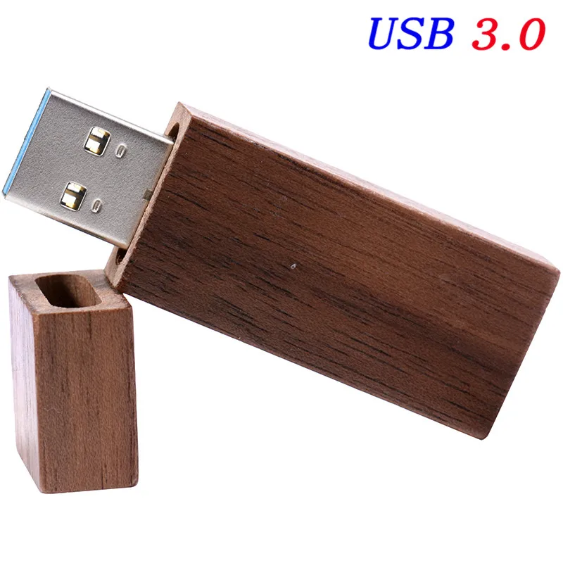 Walnut JASTER USB 3,0 фотография подарок внешний накопитель(более 10 шт бесплатный логотип) деревянный+ коробка Флешка 4 ГБ/16 ГБ/32 ГБ/64 Гб - Цвет: Walnut