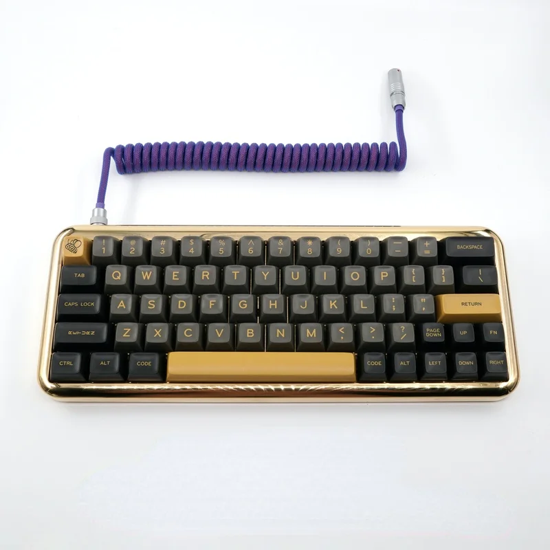 

Клавиатура Ручной работы на заказ, спиральная линия, задняя Авиационная вилка, таинственный фиолетовый для механической клавиатуры
