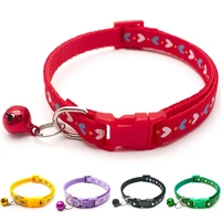 1pc pet supplies cat collar with bell adjustable buckle collar cat accessories collar small dog collar christmas gift wholesale
