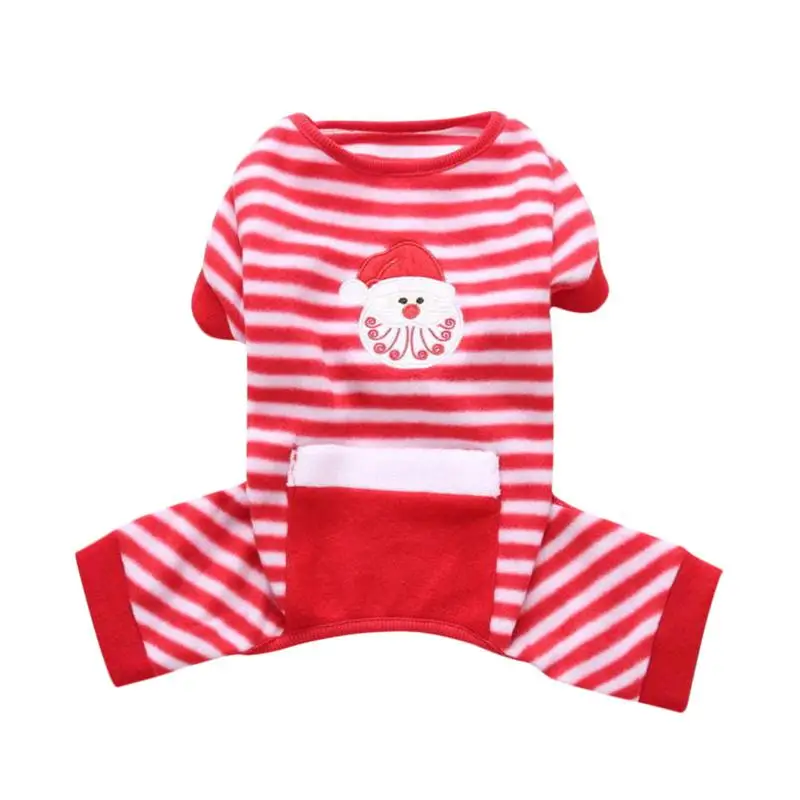 1 шт. Рождественская Пижама с рисунком собаки в полоску одежда для сна питомцев