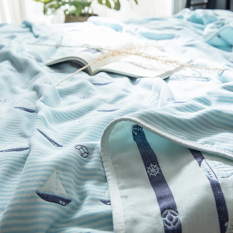 2020 одеяло для новорожденных 100% муслиновый хлопок 6 слоев мягкое плотное детское