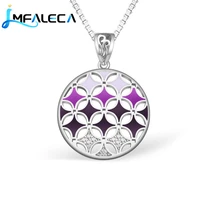 lmfaleca silver necklace box chain for women bright shiny purple enamel 925 sterling silver pendant fine jewelry gift for her