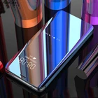 Умный зеркальный Чехол-книжка для Samsung S6, S7 edge, S8, S9 Plus, A3, A5, A7, J3, J5, J7 2016, 2017, 2018, Note 4, 5, 8, кожаный, с подставкой