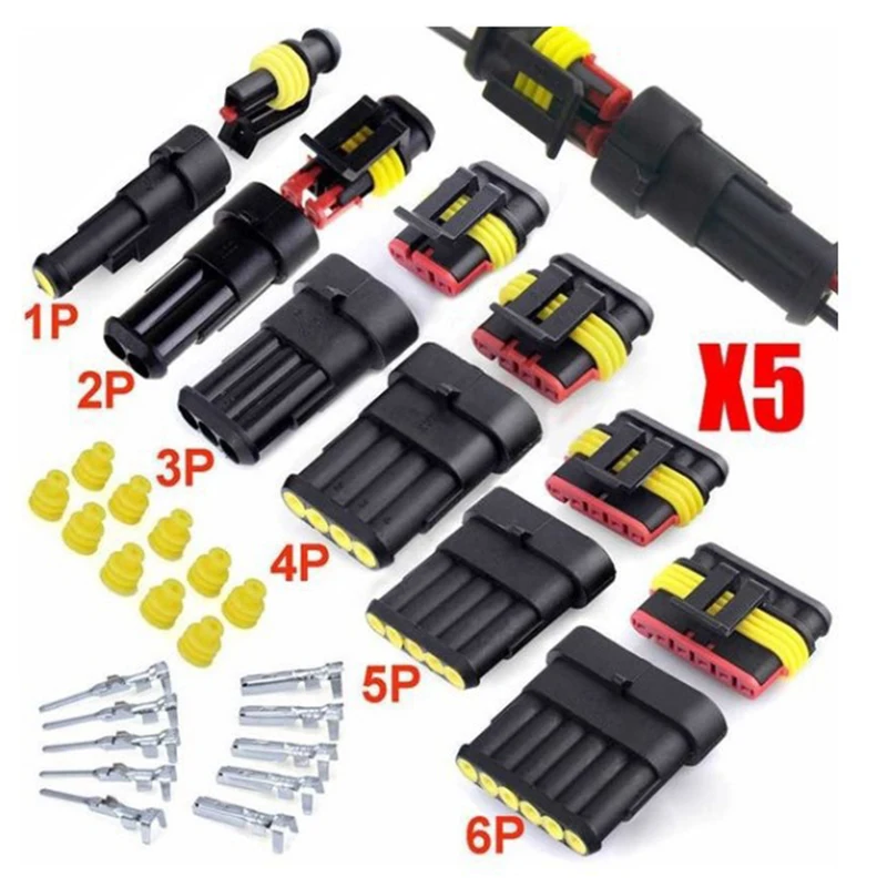 

1p/2p/3p/4p/5p/6p set new energy automobile male connector car wire connector waterproof car connector terminal wire plug