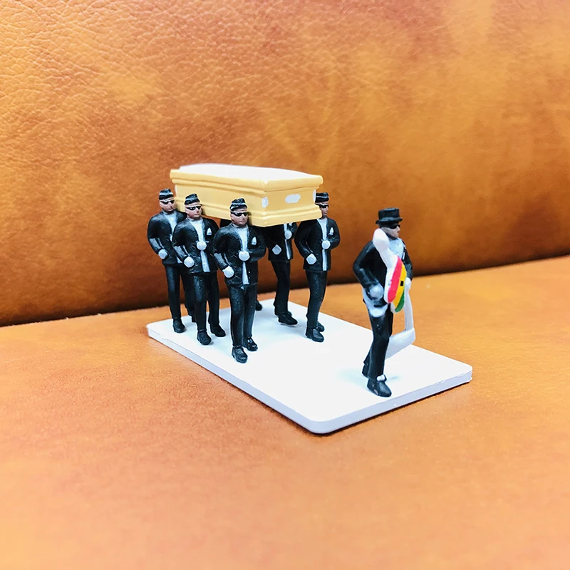 

Hot Cofin Dance Coffin Cosplay Ghana Black Dancing Team Figure Display Funny Dolls Toys for Adult Kids