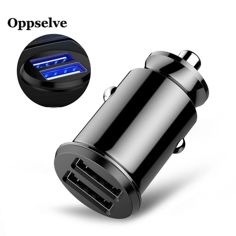 

Universal Dual USB Fast Car Charger for Phones iPhone 11 Tablets Mini Charger Car Cigarette Lighter USB Chargers Adapter in Car