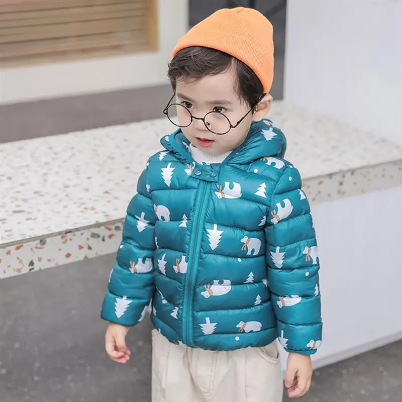 Зимняя верхняя одежда для маленьких мальчиков и девочек милая хлопковая на