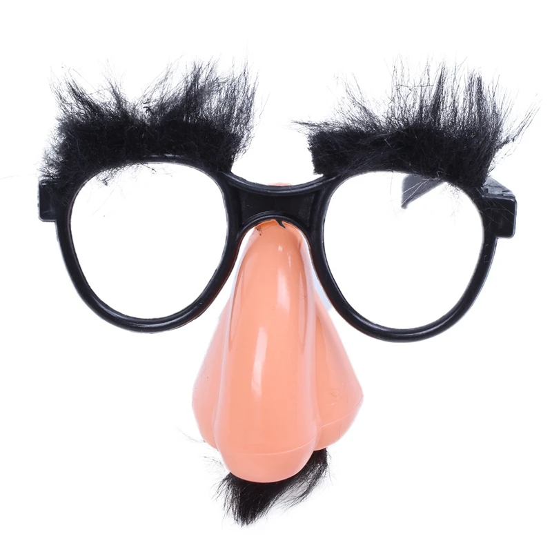 Коралловый клоун Розовый нос и черные усы круглые очки |