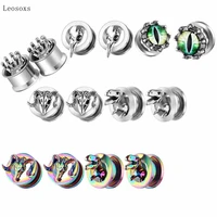 leosoxs 2pcs explosive style longan claw bird head and ear expansion 6mm 25mm piercing jewelry