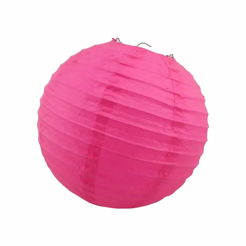 hot pink 20 см/25 см/30 cm круглая Бумага Фонари на день рождения Свадебная вечеринка Декор, подарок, ремесло, сделай сам, светильник, подвесной фонарь-шар вечерние поставки - Цвет: hot pink