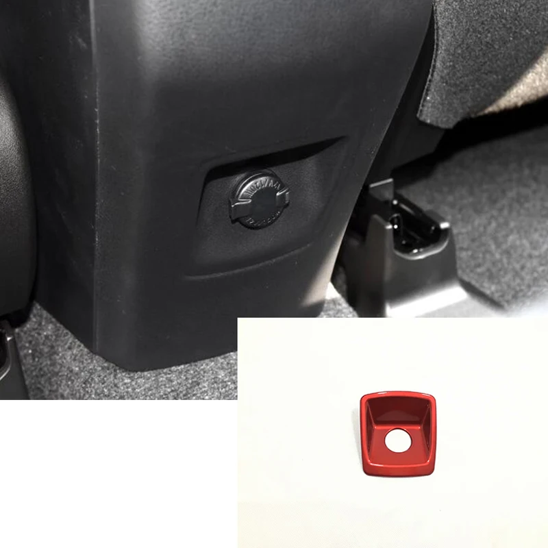 

ABS Chrome For Toyota RAV4 2016 2017 Car Accessories Red Rear Cigarette Lighter Panel Frame Cover Trim Car Sticker Styling