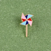 color windmill pins children gift hard enamel metal pins holiday party brooches badges denim clothes bags cute pins wholesale