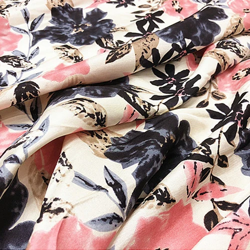 Специальная шелковая ткань чистый шелк искусственная кожа принт 16momme by yard SDP045 |