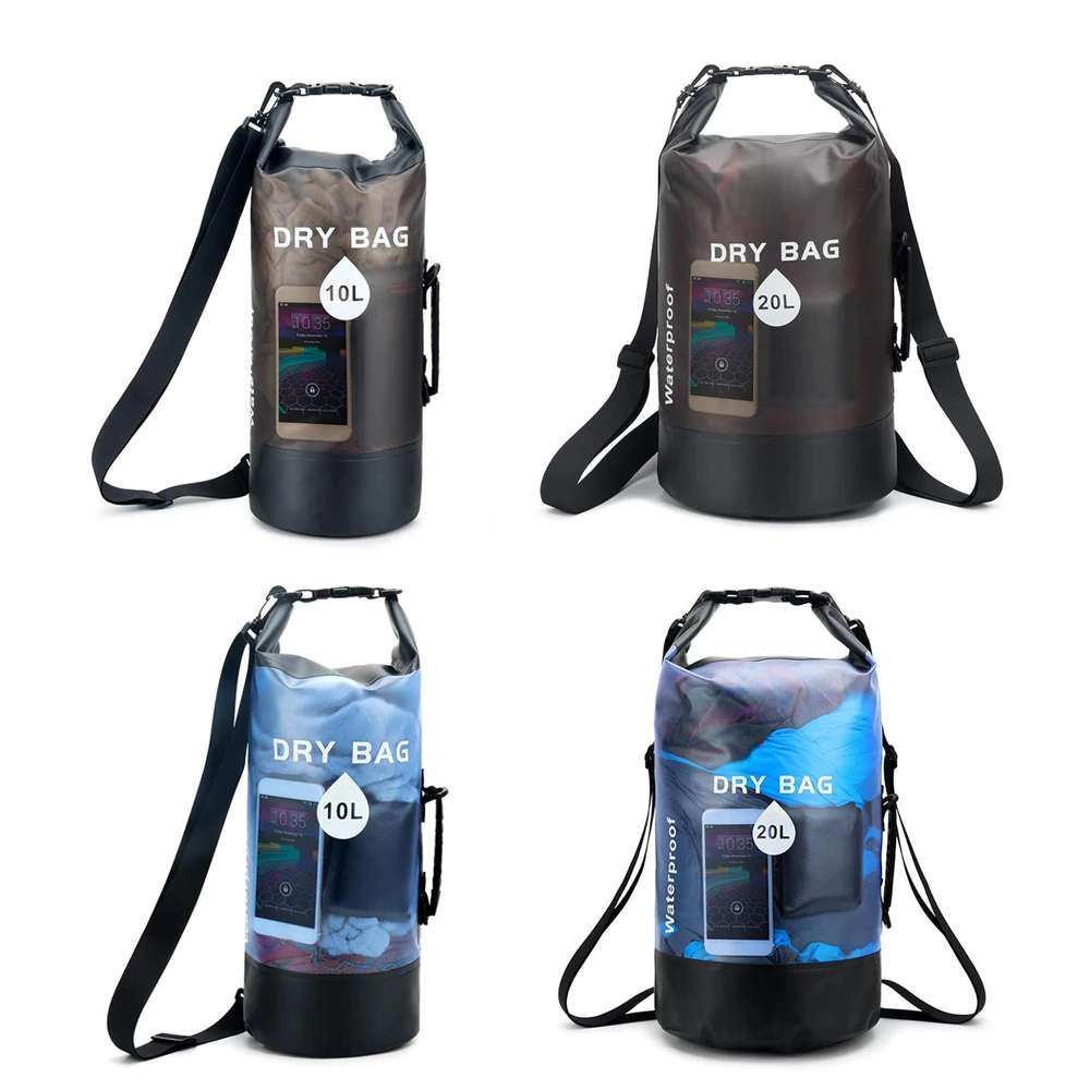 

Пляжная сумка для хранения 10 л/20 л, прочная портативная Водонепроницаемая уличная спортивная сумка для поездок и плавания, оборудование для...