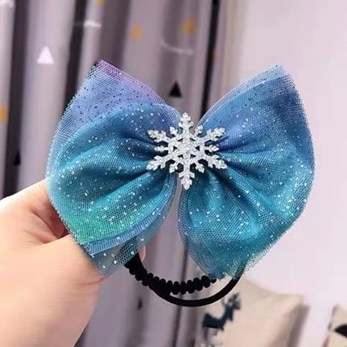 M MISM снежный большой бант блестящая градиентная синяя модная шпилька для волос