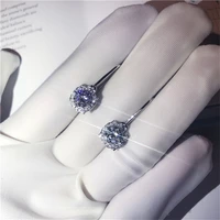 natural white moissanite earring for women s925 sterliing silver color bizuteria anillos gemstone silver 925 jewelry earrings