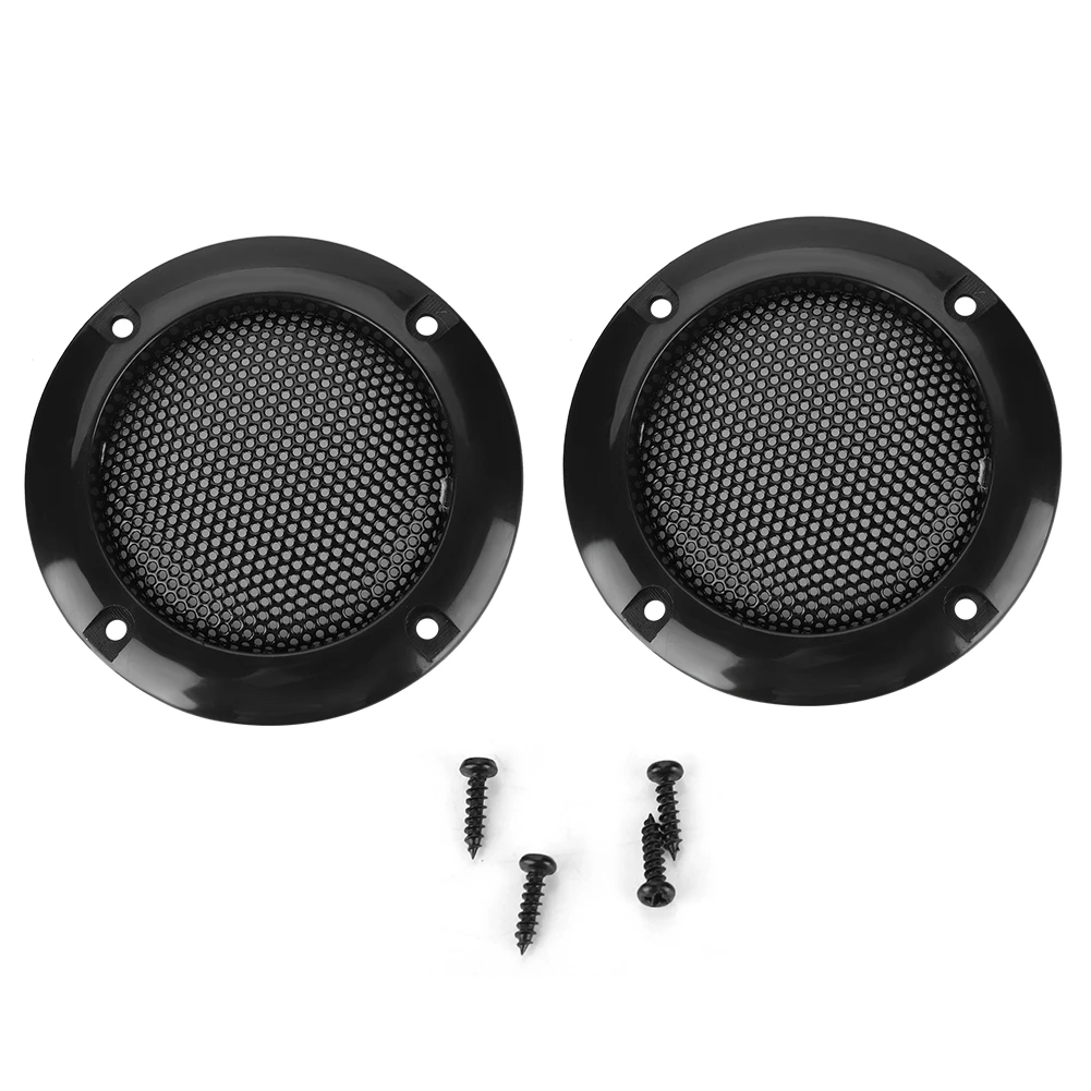 

2 Inch Speaker Decorative Steel Mesh Circle Car Speaker Protective Mesh Cover (black)