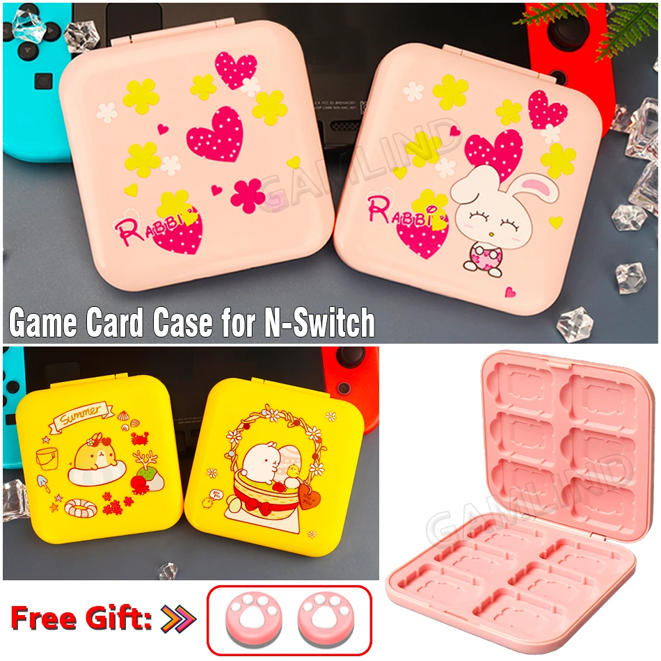 

Чехол для Nintendo Switch, милый розовый, с рисунком из мультфильма, для хранения SD-карт, аксессуары для Nintendo Switch