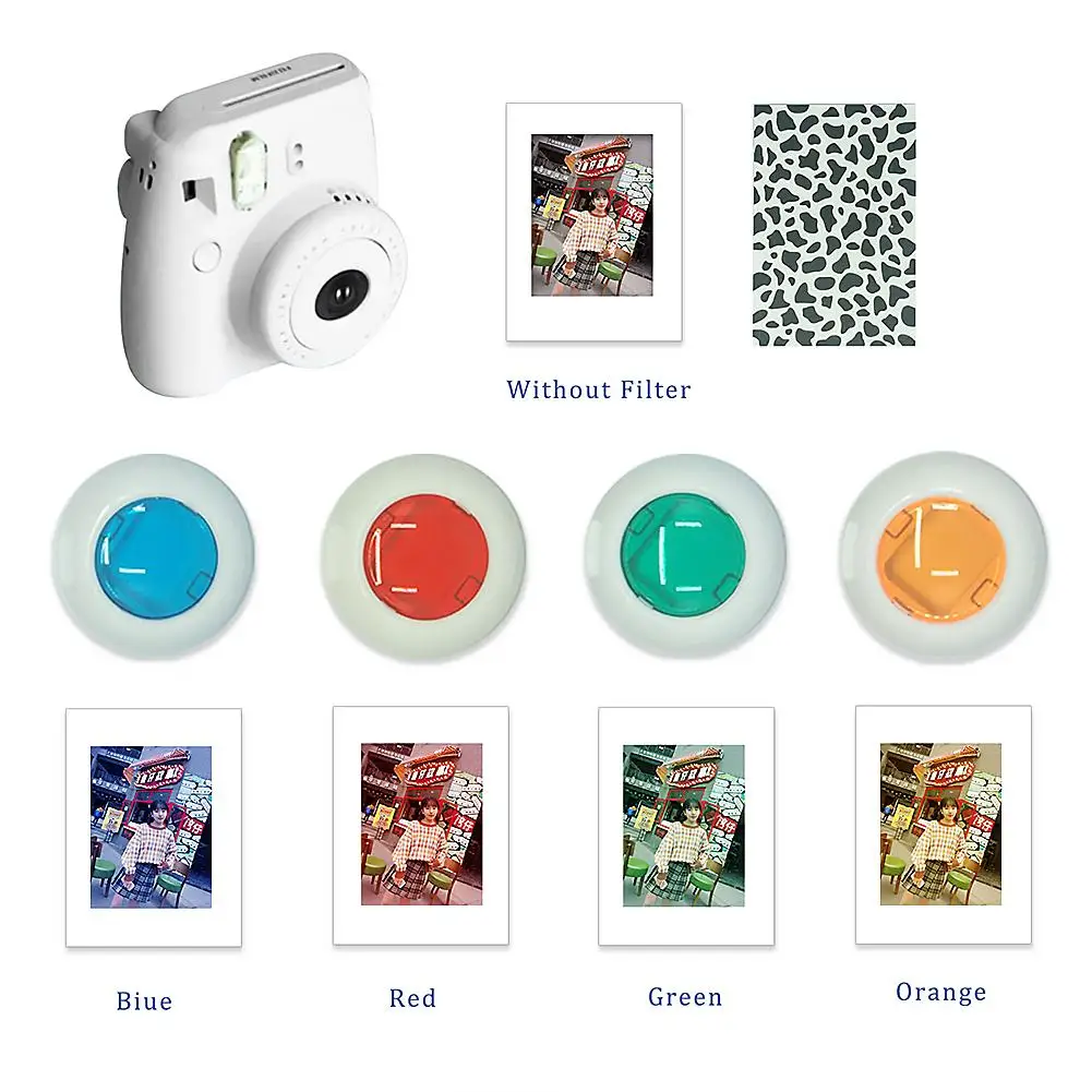 9 в 1 для Instax Mini 8 прозрачный полный защитный чехол камеры + цветные фильтры