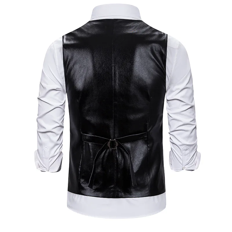 

Mens Metallic Silver Vests Casual Slim Fit Hippie Rock V Neck Suit Vest Men Wedding Groom Singer DJ Costume Chaleco Hombre